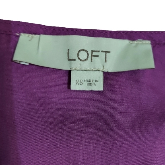 LOFT Floral Jacquard Keyhole Blouse In Violet - Picture 8 of 12